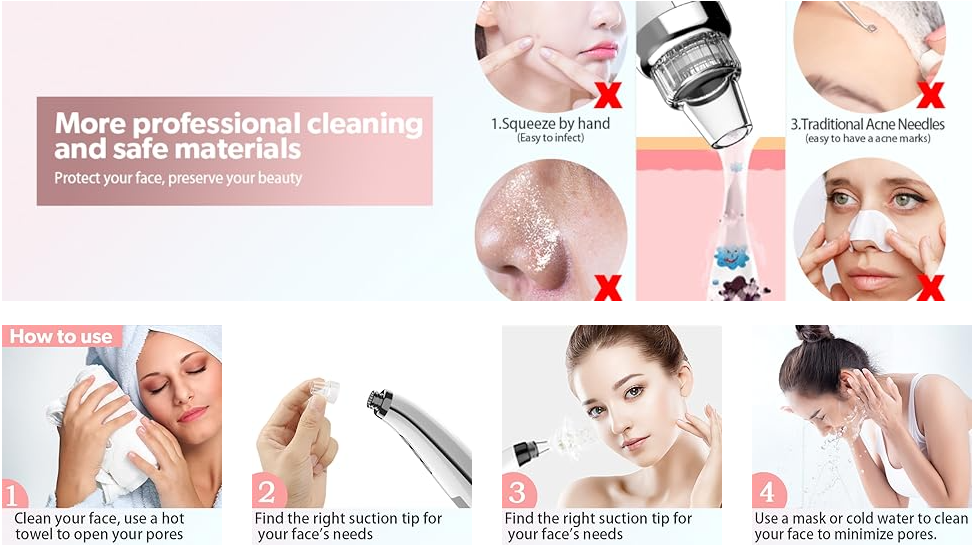 20x magnification Vacuum Cleansing Acne and Blackhead Device