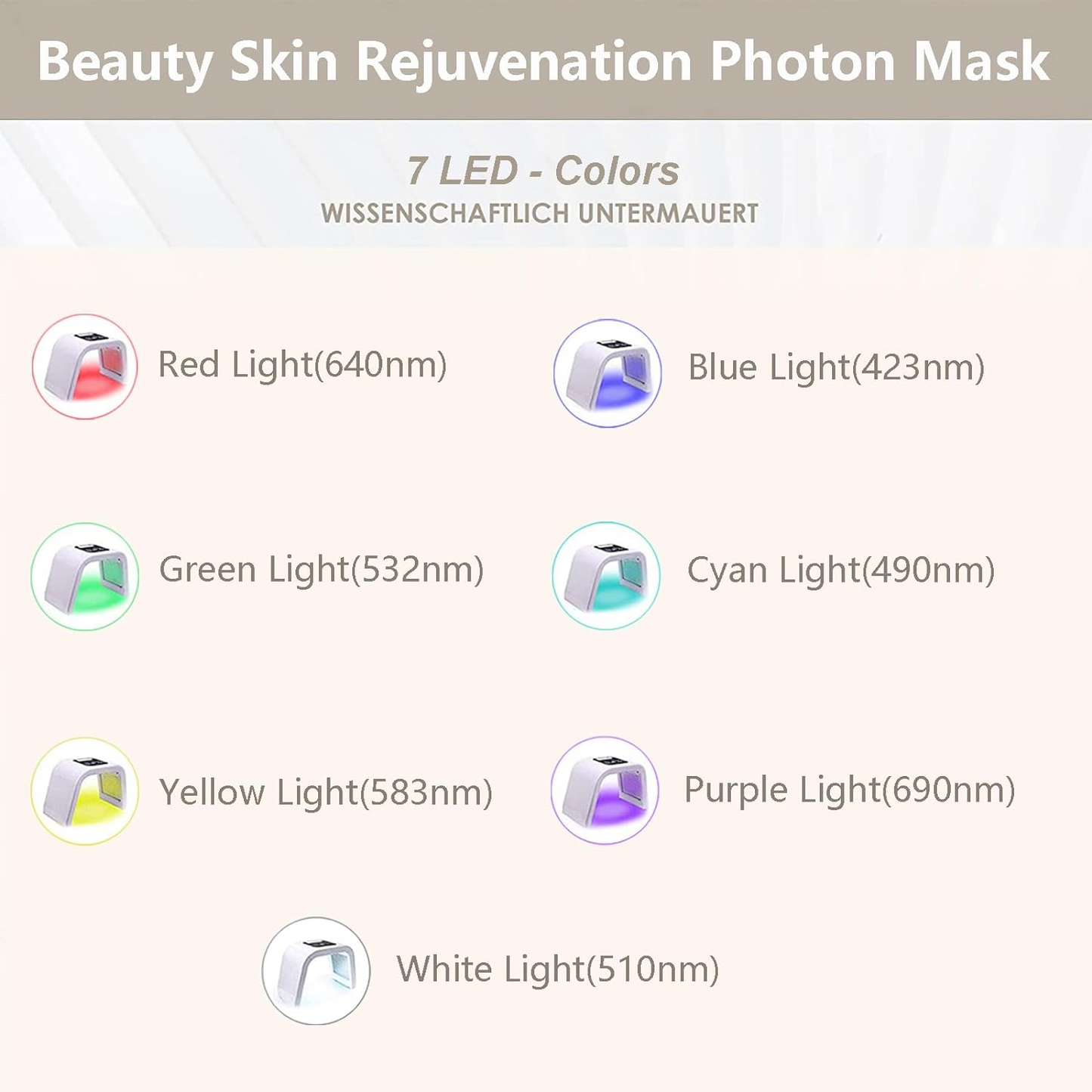 Photon rejuvenation beauty instrument LED spectrometer