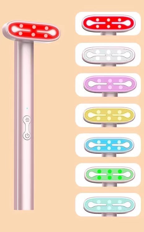 Third generation seven color phototherapy beauty wand