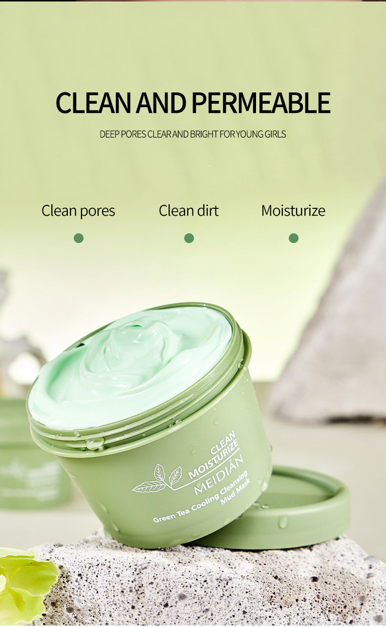 Deep cleansing pores and blackheads antioxidant oil control mask volcanic mud (with green tea formula)