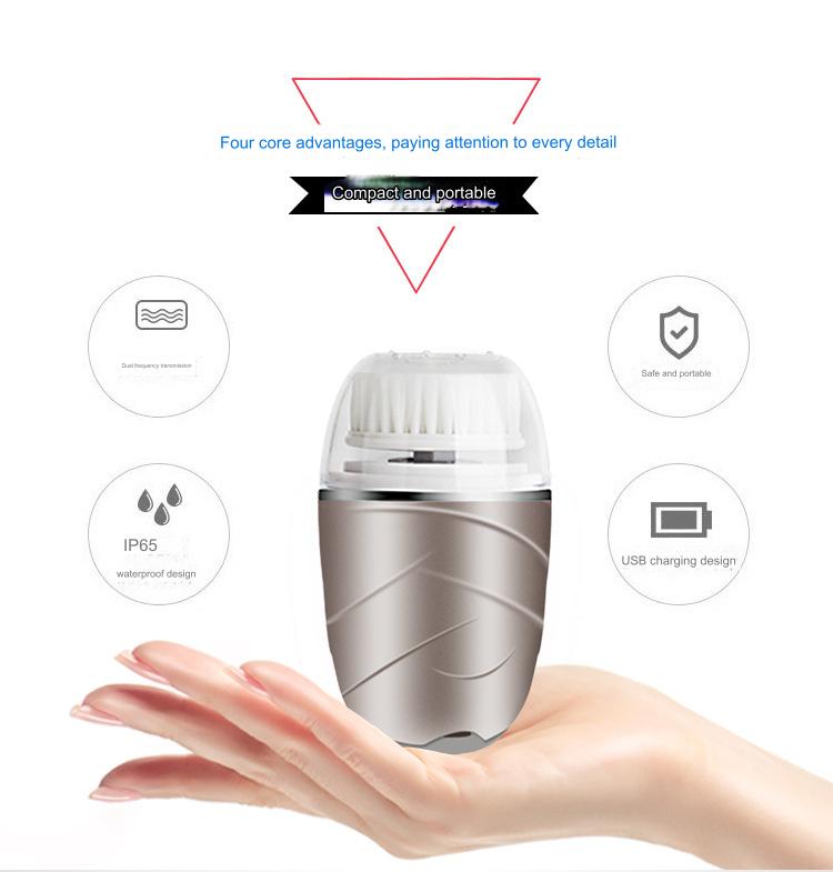 IP65 waterproof pore cleaning rotating facial cleansing device